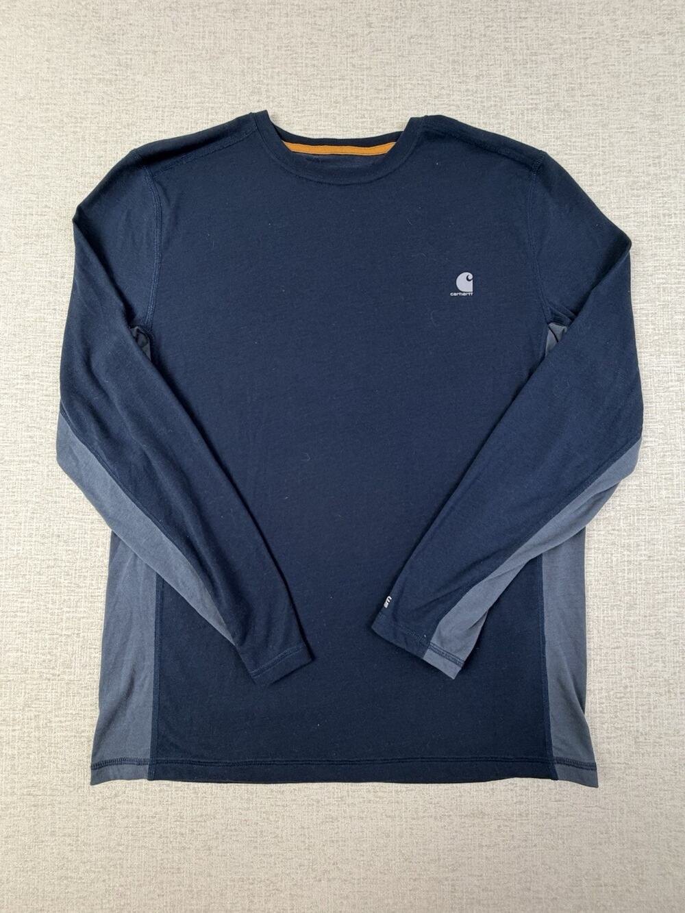 Carhartt Men’s Medium Relaxed Fit Long Sleeve Performance Shirt Navy 100137